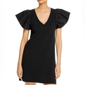 Sundays Anthropologie Chloe Knit Ruffle Sleeve Dress